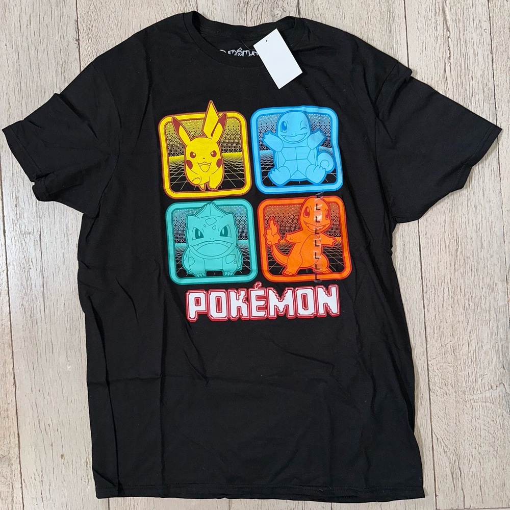 Pokémon Retro Synthwave Kanto Starters T-Shirt - Size Large